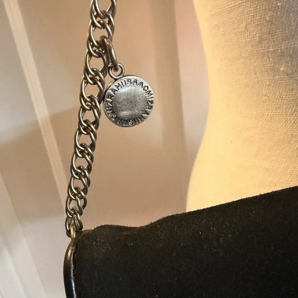 Isaac Mizrahi X Target Black Suede Studded Chain Strap Handbag